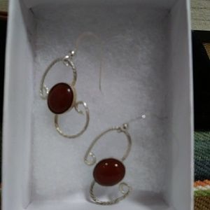 Sterling/carnelian earrings